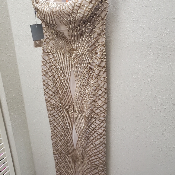 Elegant Champagne Gown - Picture 3 of 9